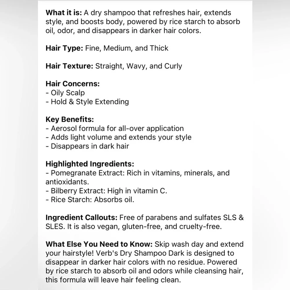 ✨ VERB Dry Shampoo for Dark Hair - Picture 6 of 7